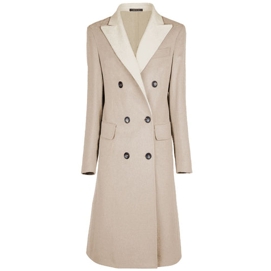 Made in Italy Beige Wool Virgin Jackets &amp; Coats