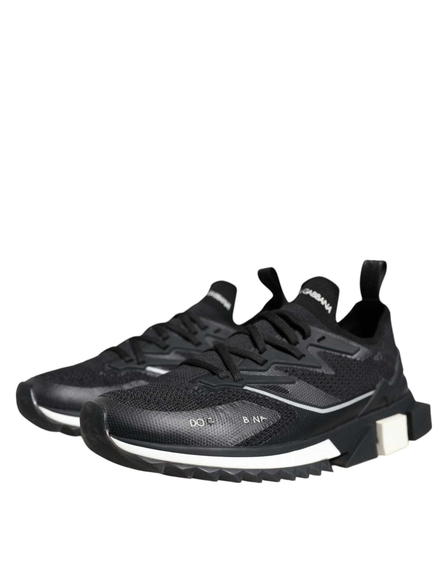 Dolce &amp; Gabbana Black White SORRENTO Sport Stretch Sneakers Shoes