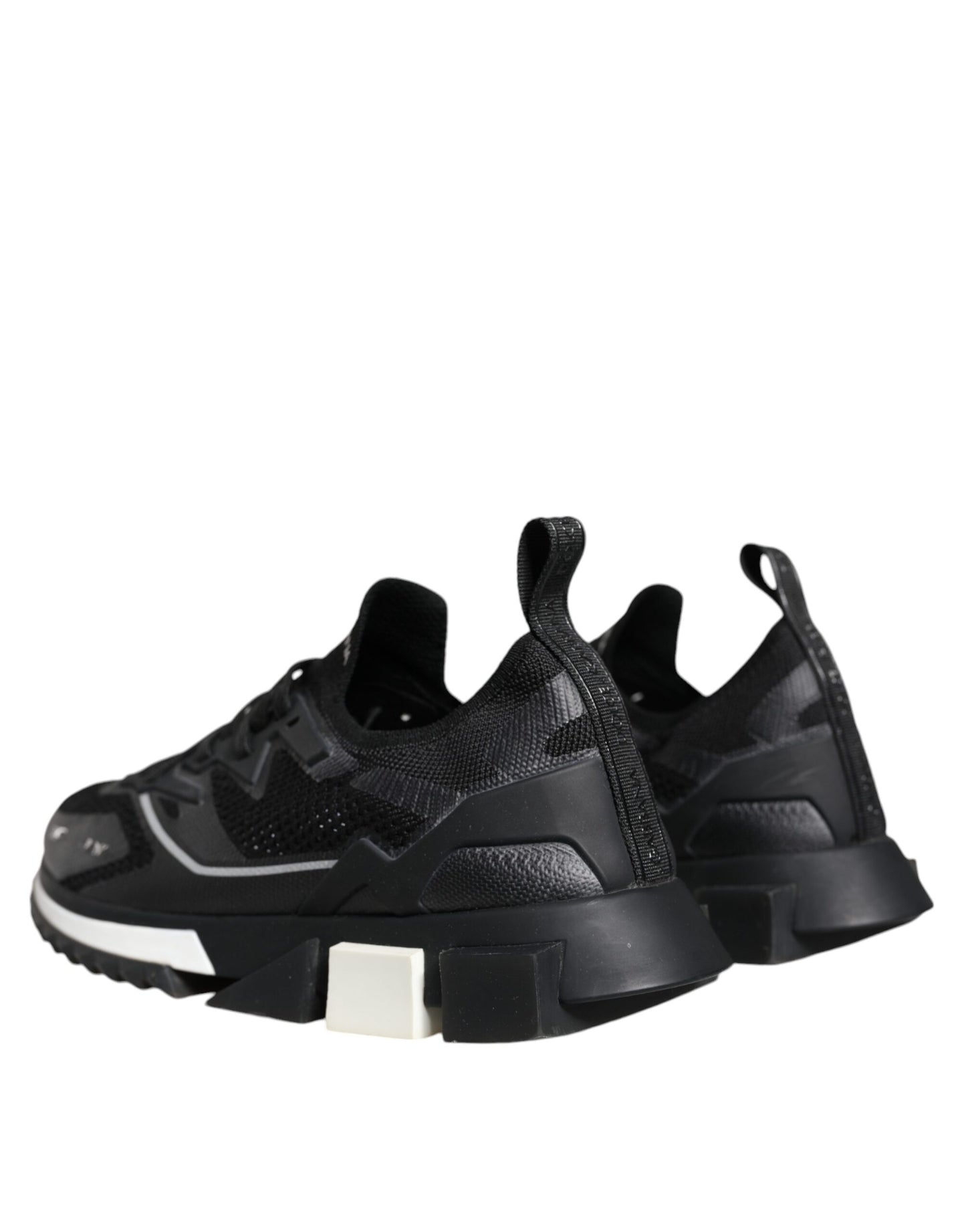 Dolce &amp; Gabbana Black White SORRENTO Sport Stretch Sneakers Shoes