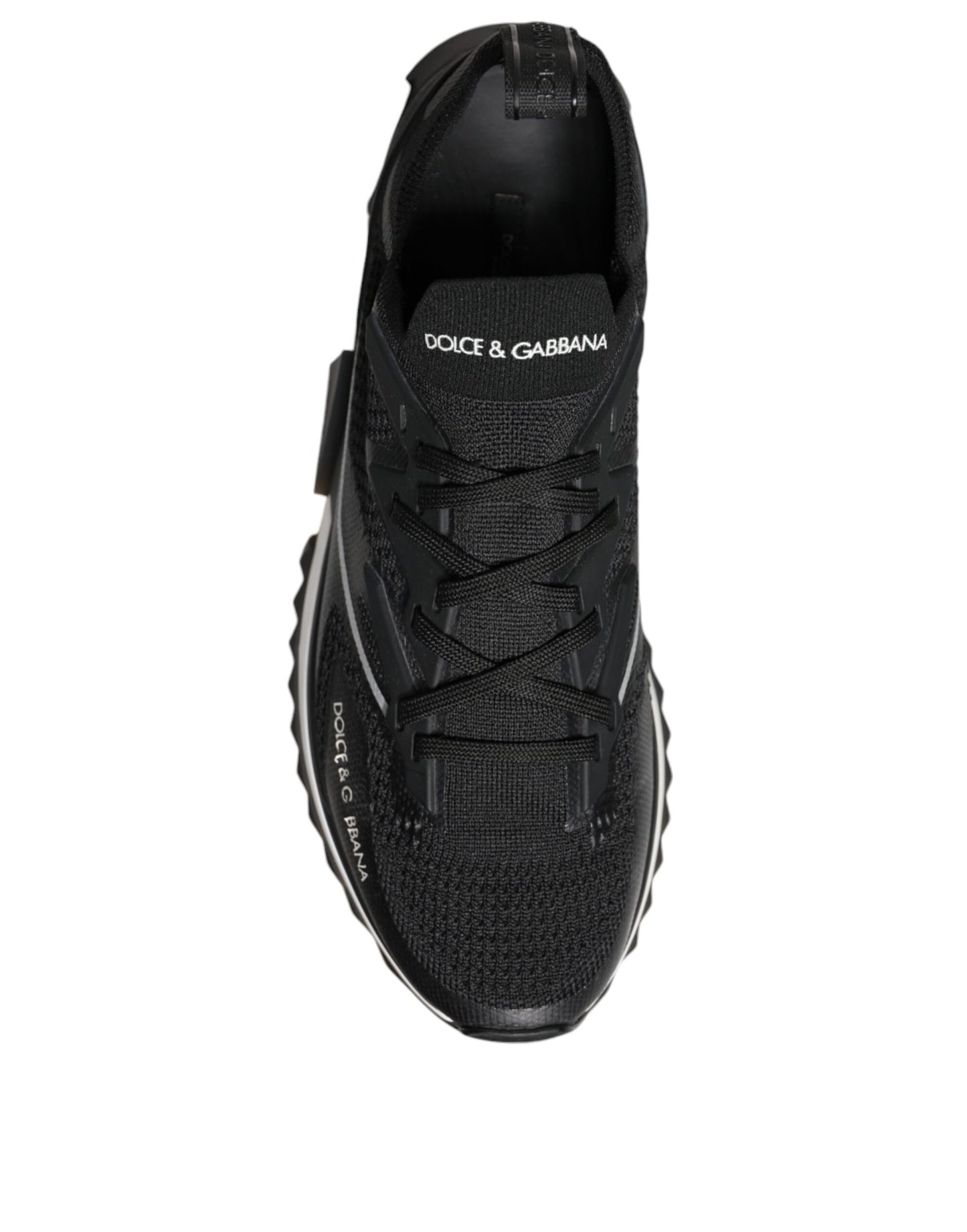 Dolce &amp; Gabbana Black White SORRENTO Sport Stretch Sneakers Shoes