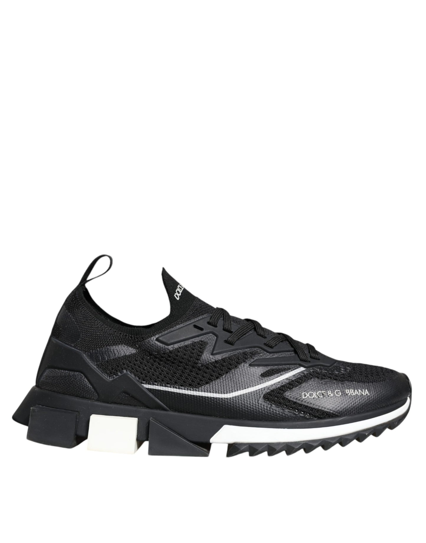 Dolce &amp; Gabbana Black White SORRENTO Sport Stretch Sneakers Shoes