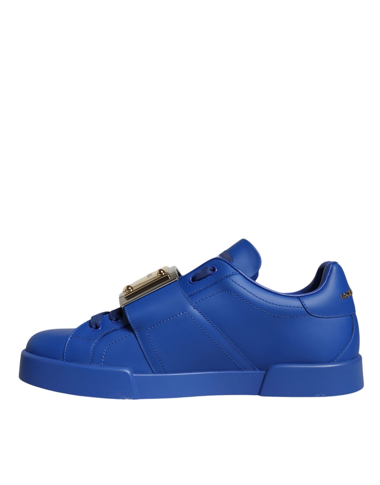 Dolce &amp; Gabbana Blue Leather Low Top Portofino Sneakers Shoes