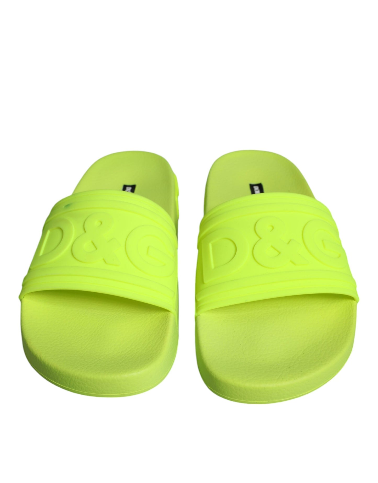 Dolce &amp; Gabbana Green Rubber Slides Sandals Beachwear Shoes