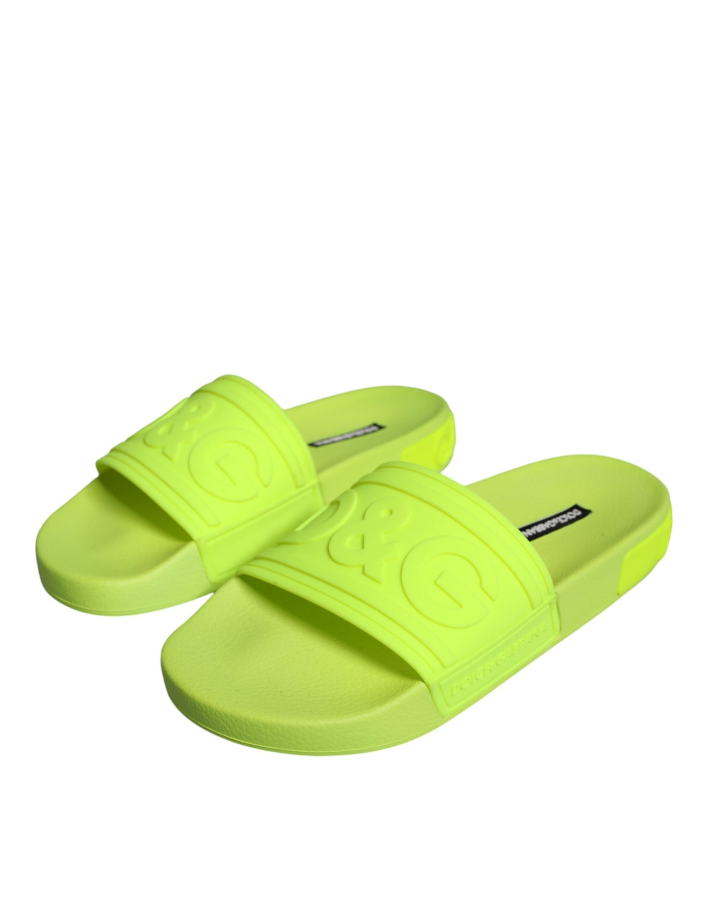 Dolce &amp; Gabbana Green Rubber Slides Sandals Beachwear Shoes