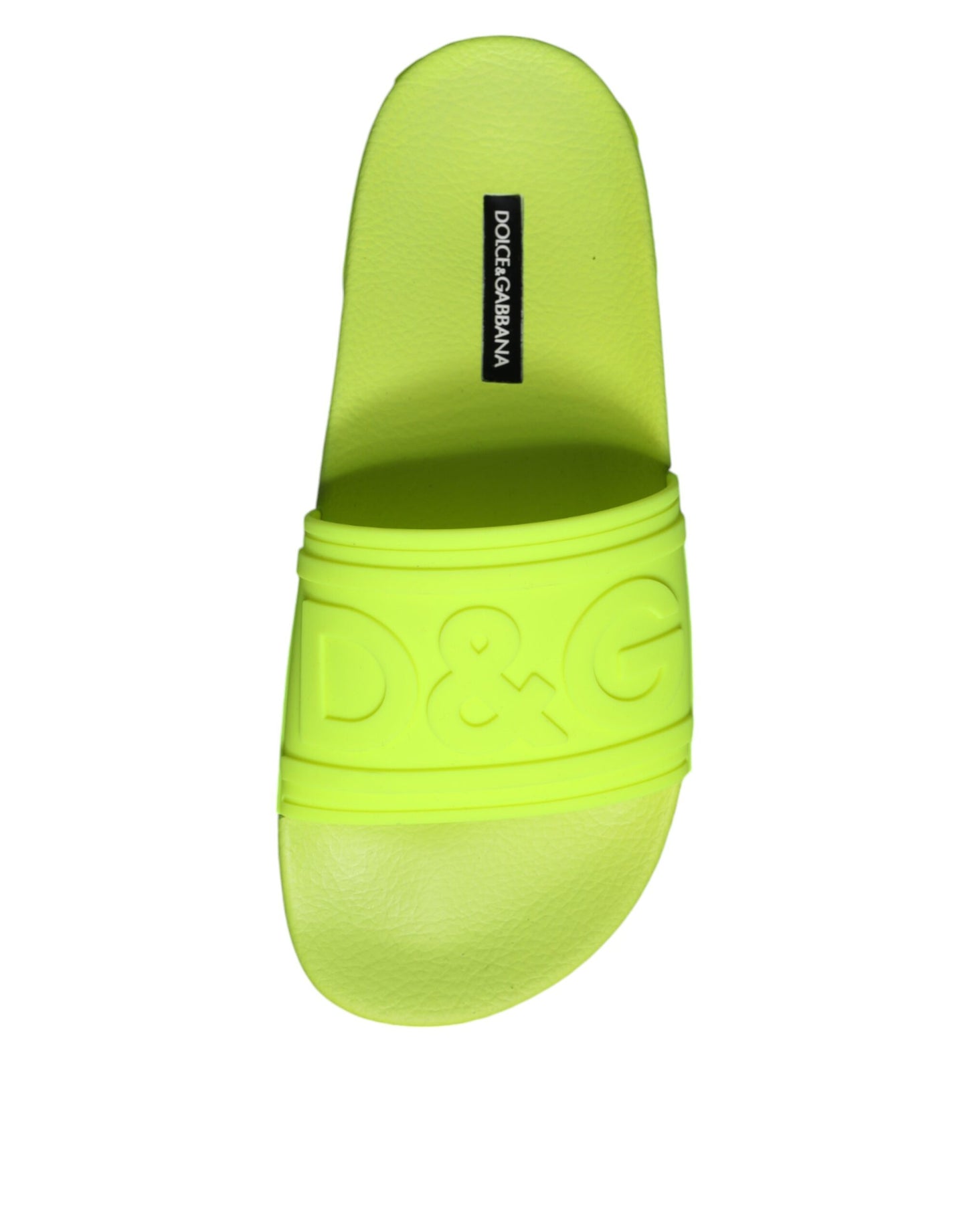 Dolce &amp; Gabbana Green Rubber Slides Sandals Beachwear Shoes