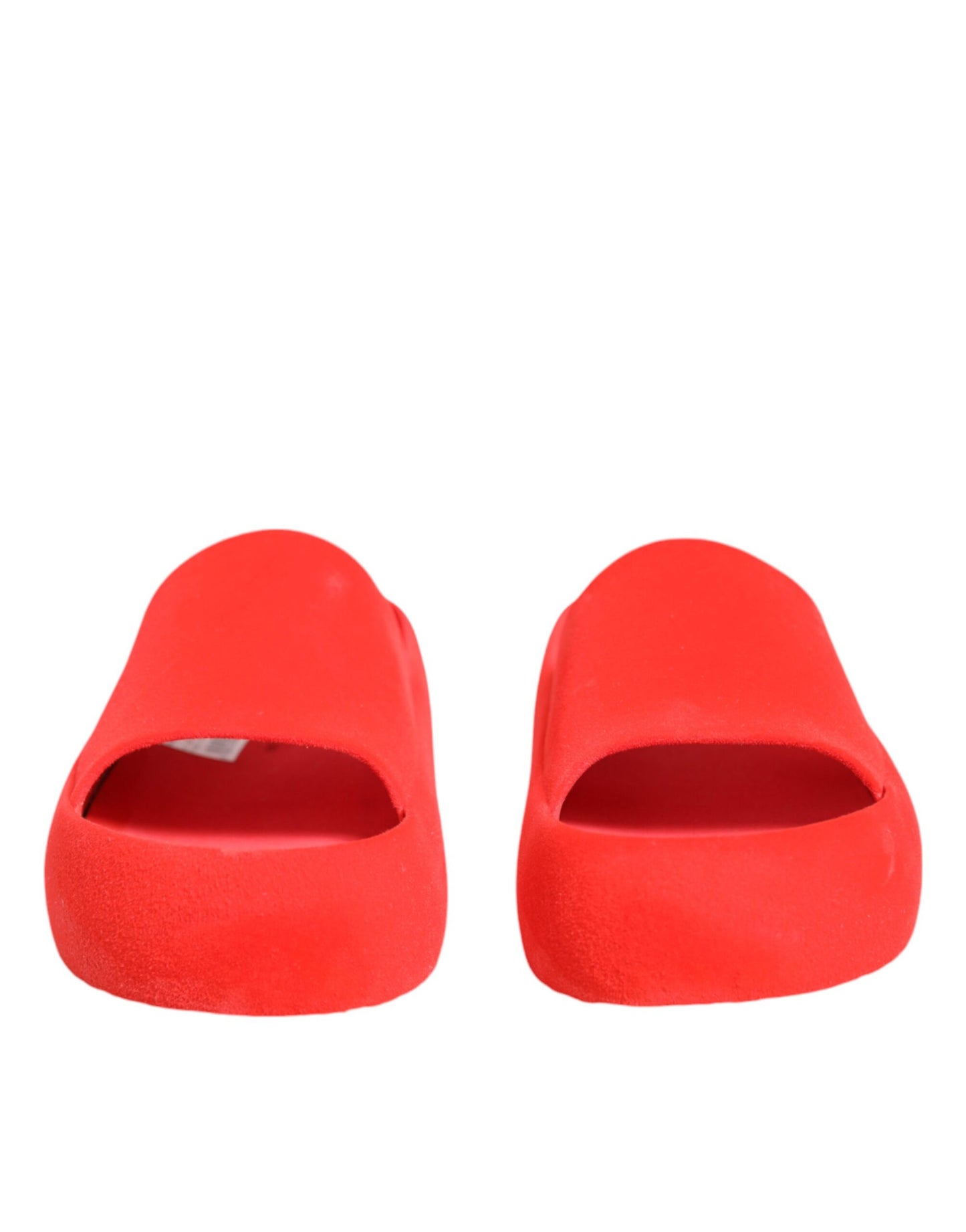 Dolce &amp; Gabbana Red Rubber Slides Sandals Beachwear Shoes