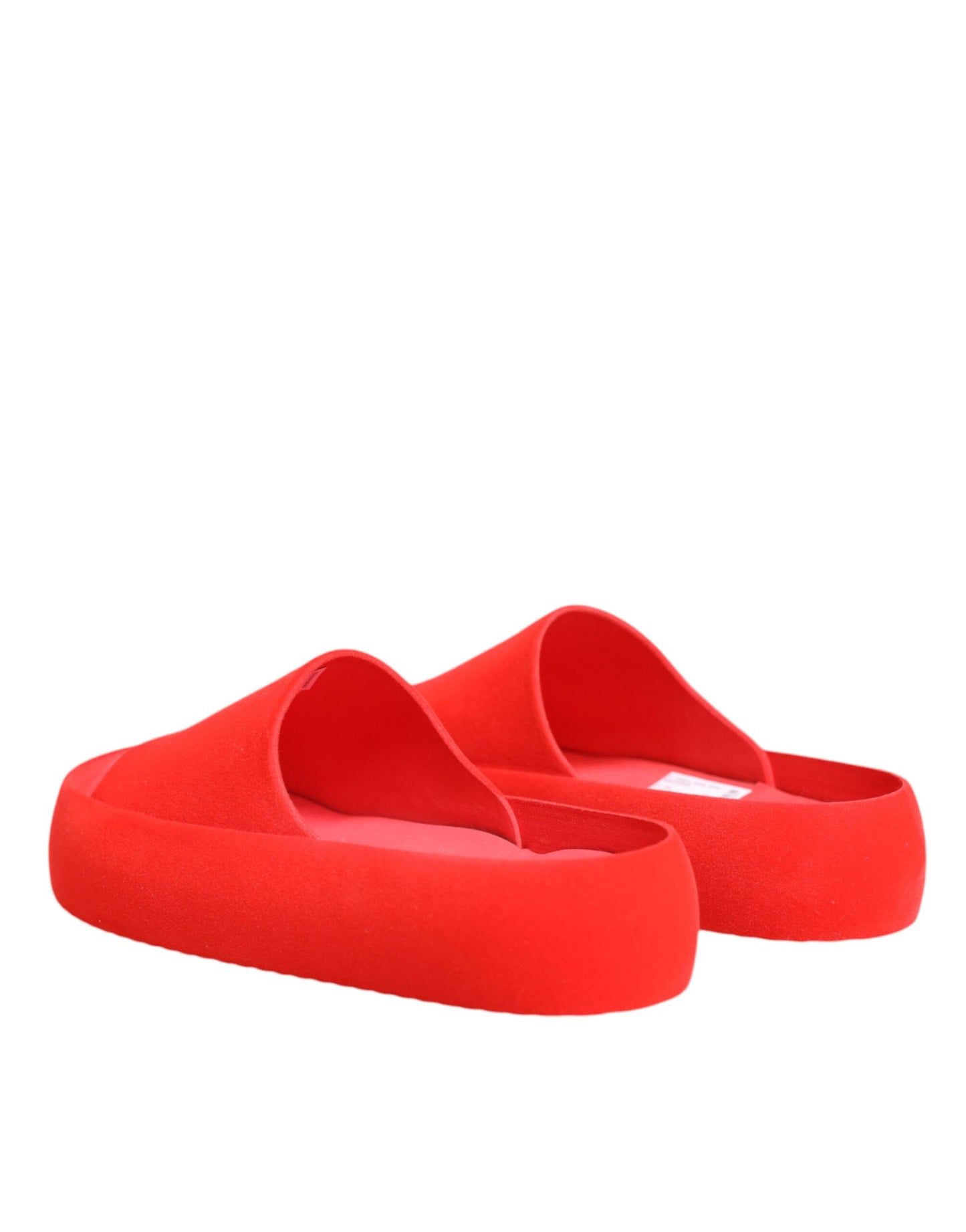 Dolce &amp; Gabbana Red Rubber Slides Sandals Beachwear Shoes