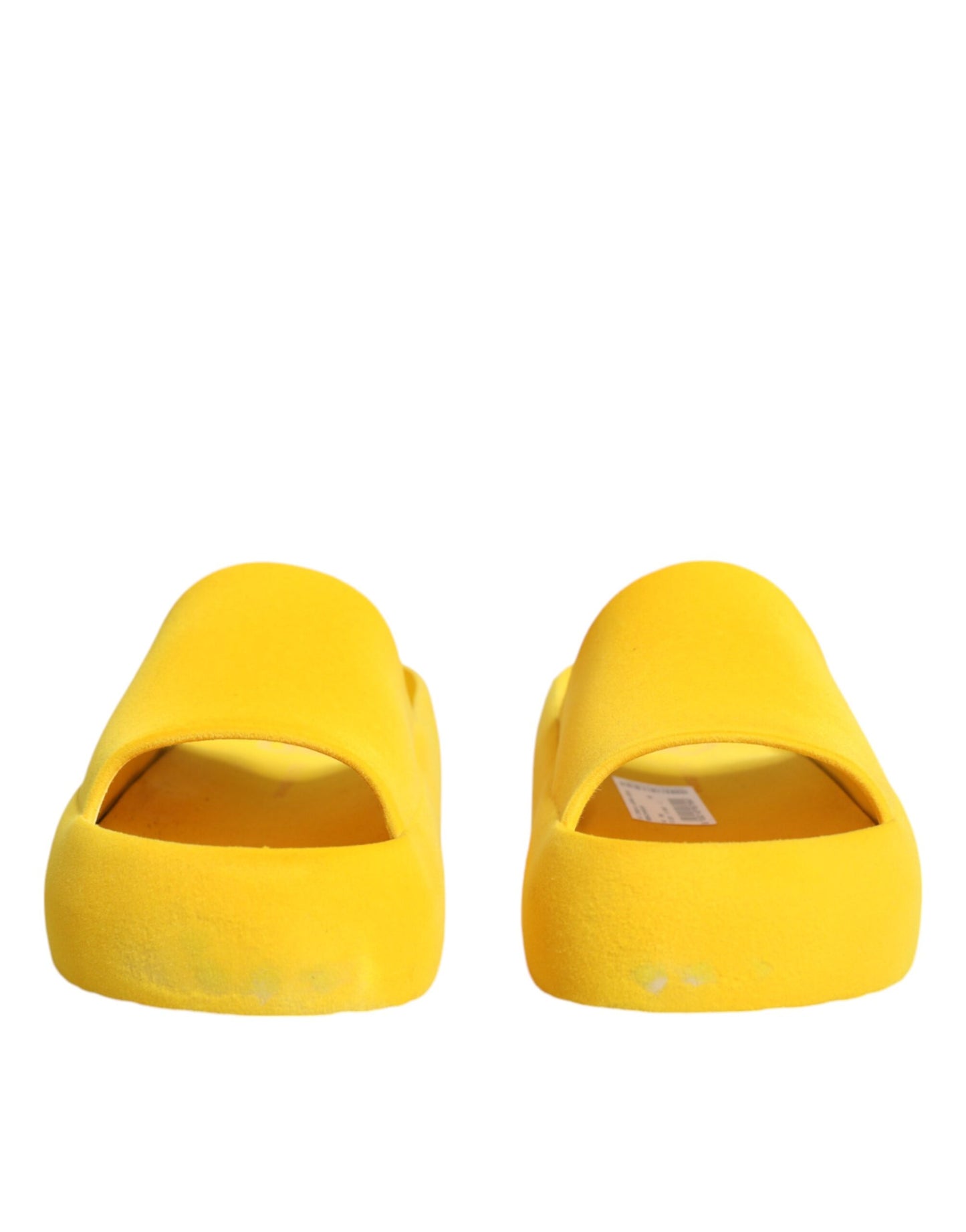 Dolce &amp; Gabbana Yellow Rubber Slides Sandals Beachwear Shoes