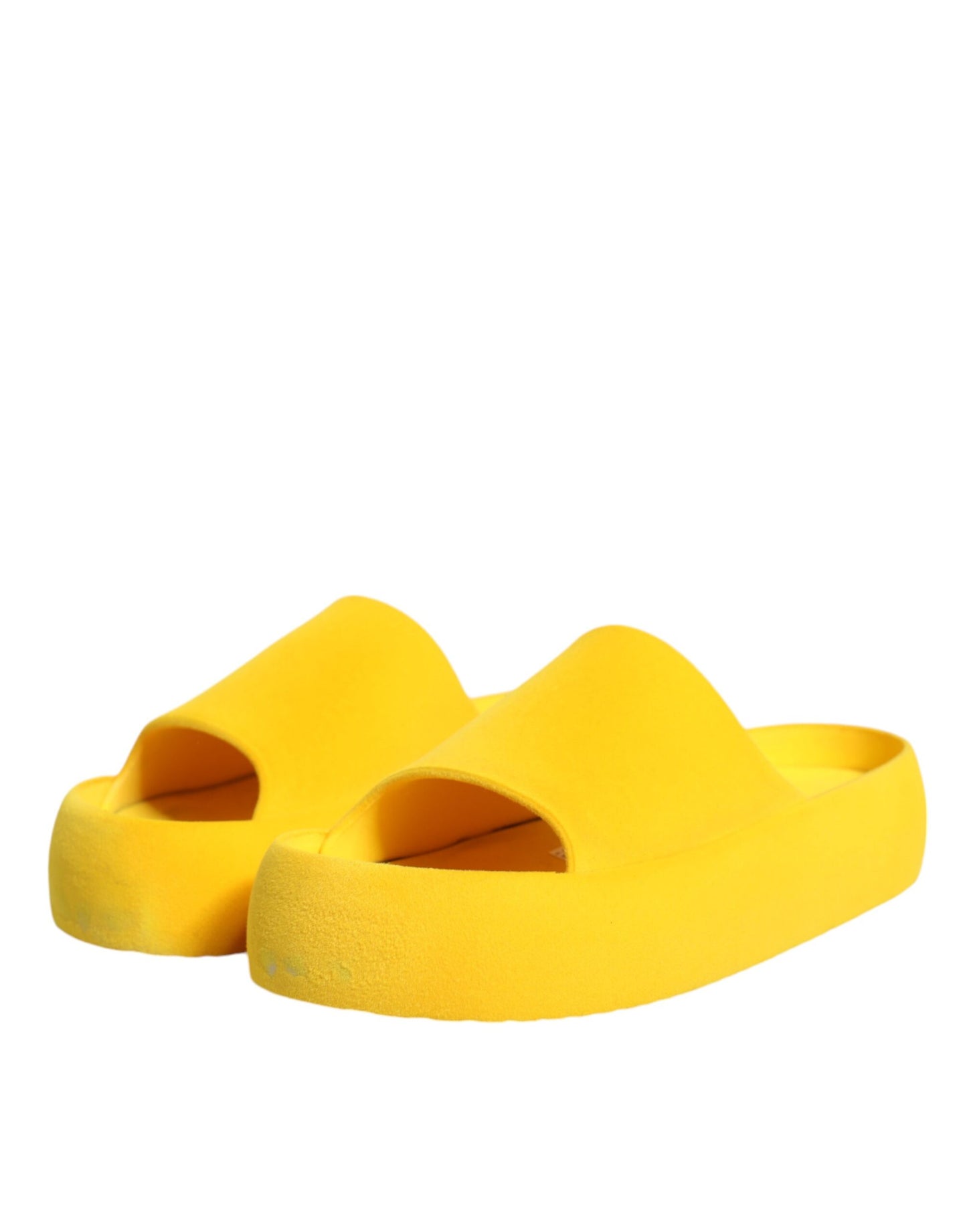 Dolce &amp; Gabbana Yellow Rubber Slides Sandals Beachwear Shoes