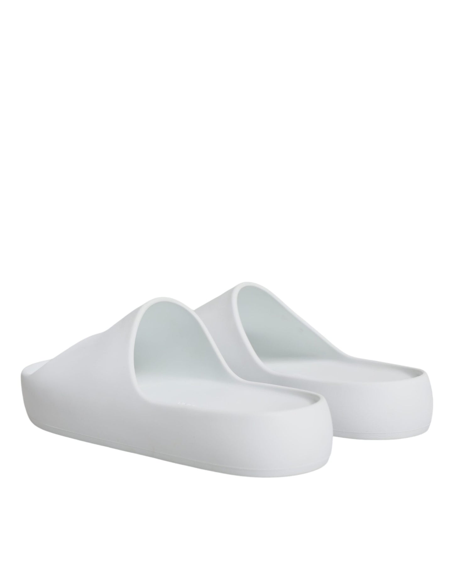 Dolce &amp; Gabbana White Rubber Slides Sandals Beachwear Shoes