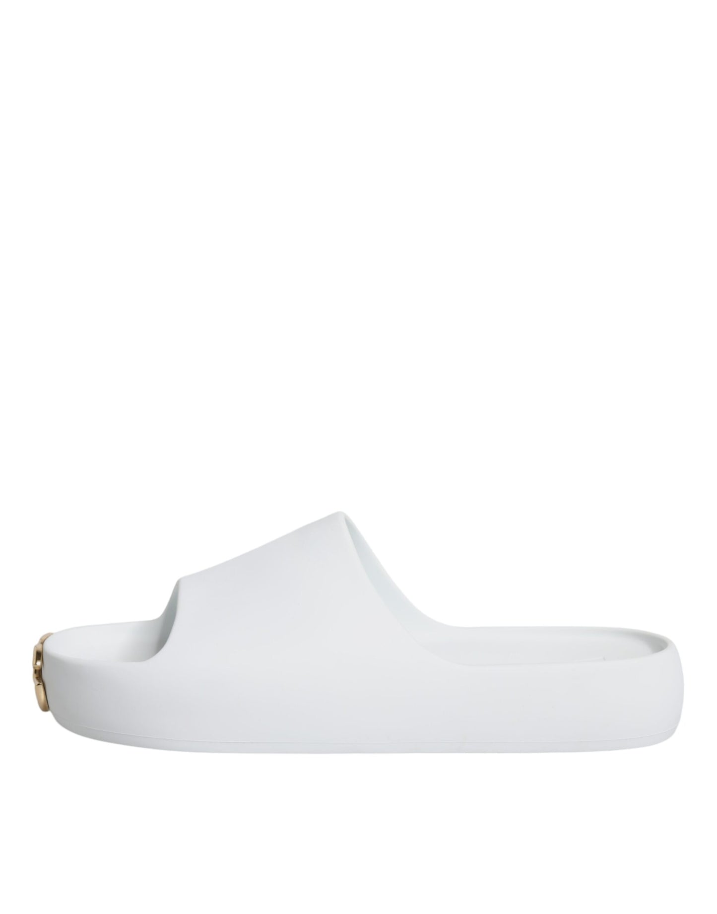 Dolce &amp; Gabbana White Rubber Slides Sandals Beachwear Shoes