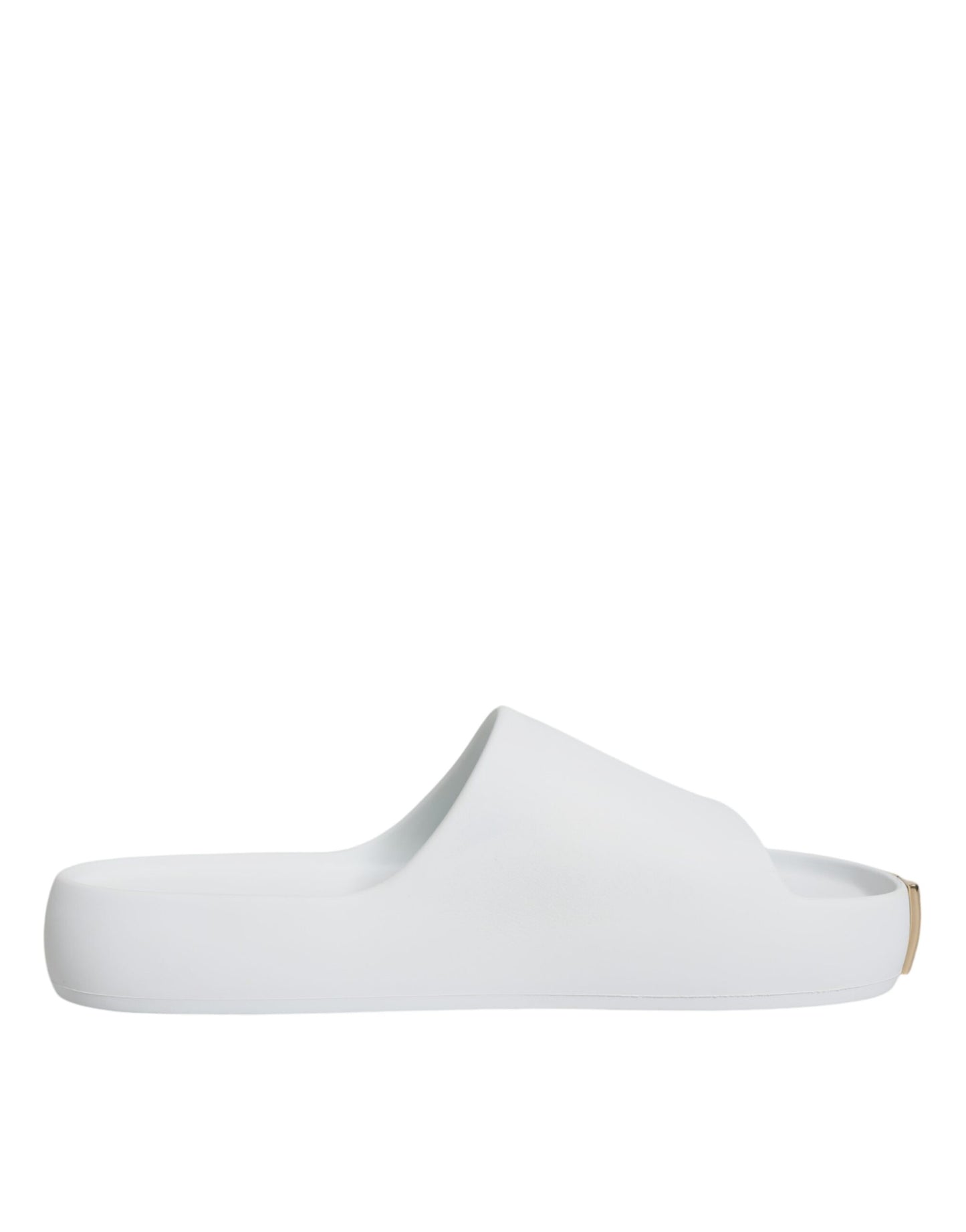 Dolce &amp; Gabbana White Rubber Slides Sandals Beachwear Shoes