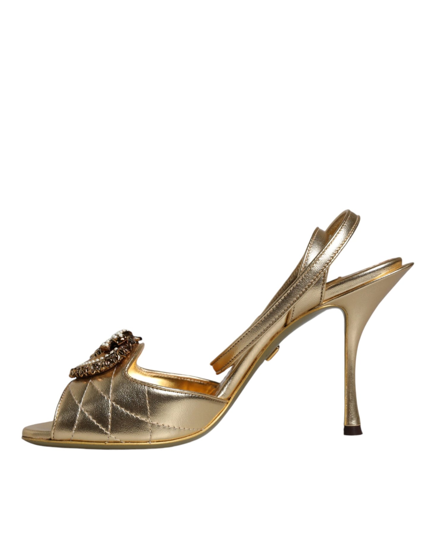 Dolce &amp; Gabbana Gold Devotion Embellished Keira Sandals Shoes