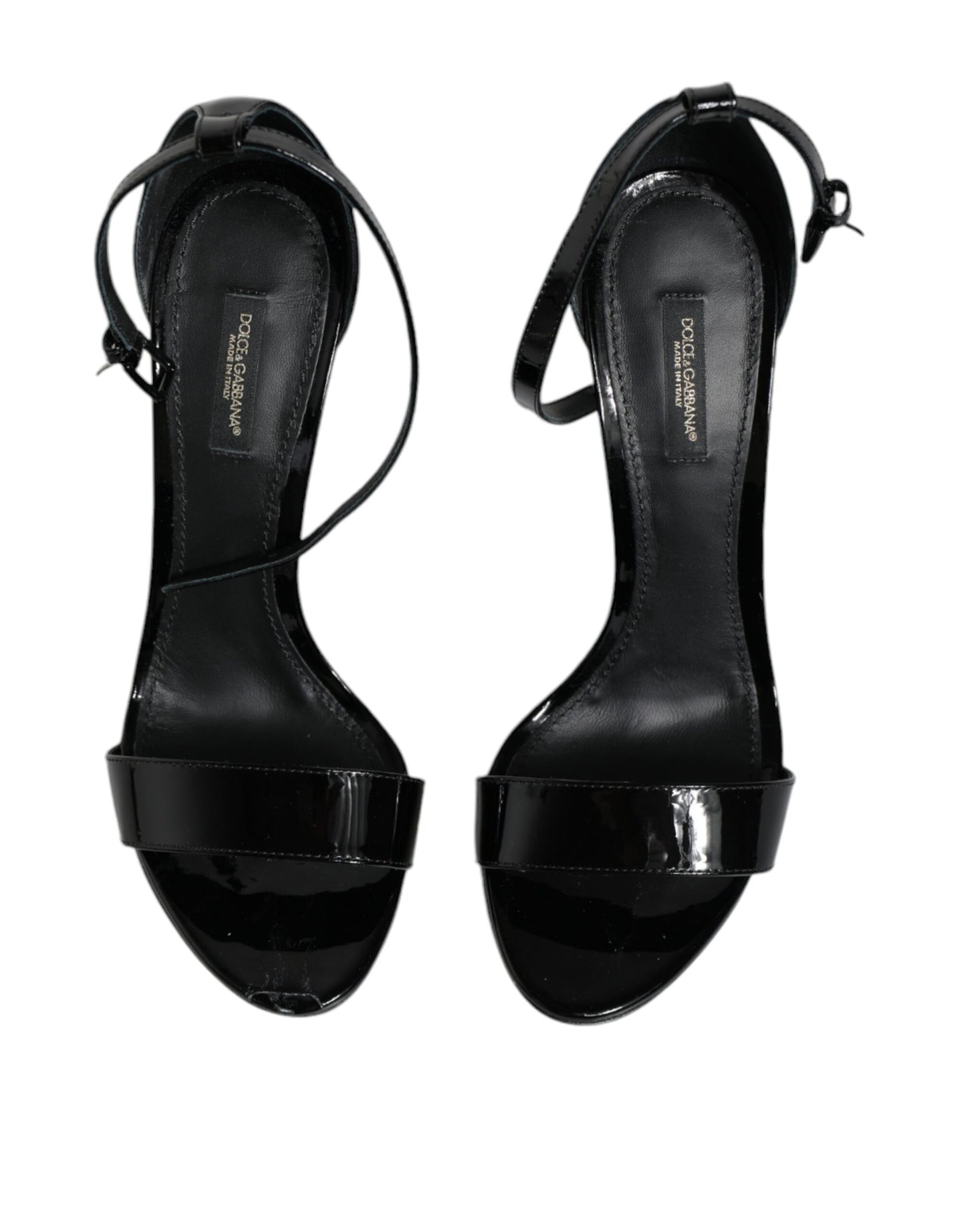 Dolce &amp; Gabbana Black KEIRA Heels Ankle Strap Sandals Shoes