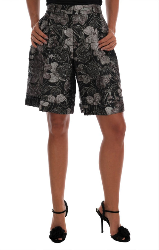 Dolce & Gabbana Elegante Brokat-Shorts mit hoher Taille