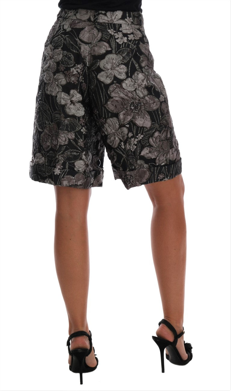 Dolce & Gabbana Elegante Brokat-Shorts mit hoher Taille