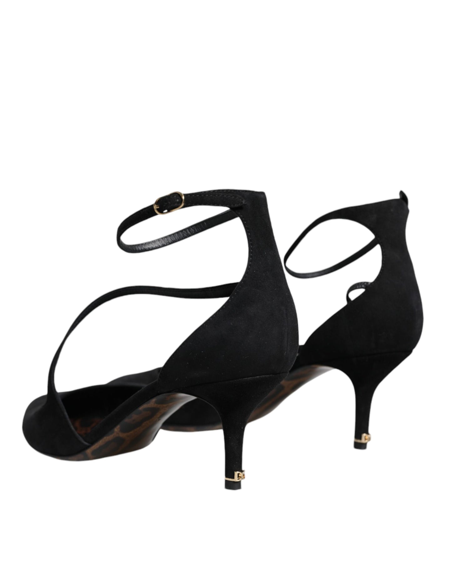 Dolce &amp; Gabbana Black Suede Ankle Strap Heels Pumps Shoes