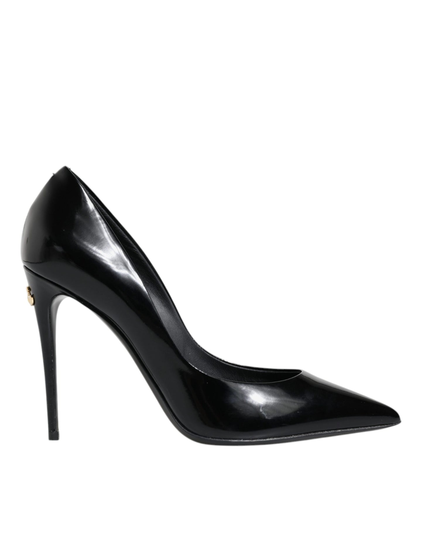 Dolce &amp; Gabbana Black Patent Leather High Heels Pumps Shoes