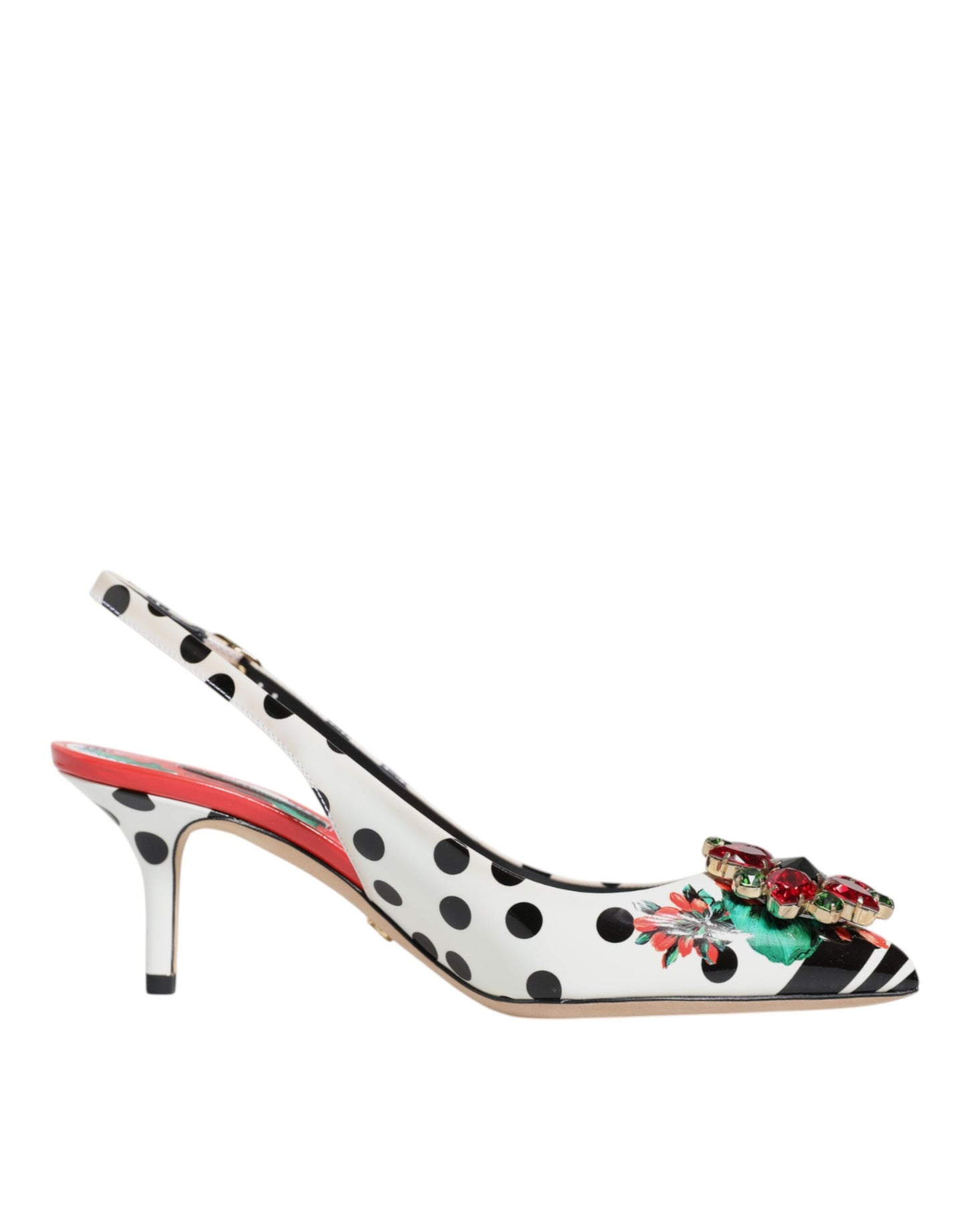 Dolce &amp; Gabbana Multicolor Crystal Heels Slingback Shoes