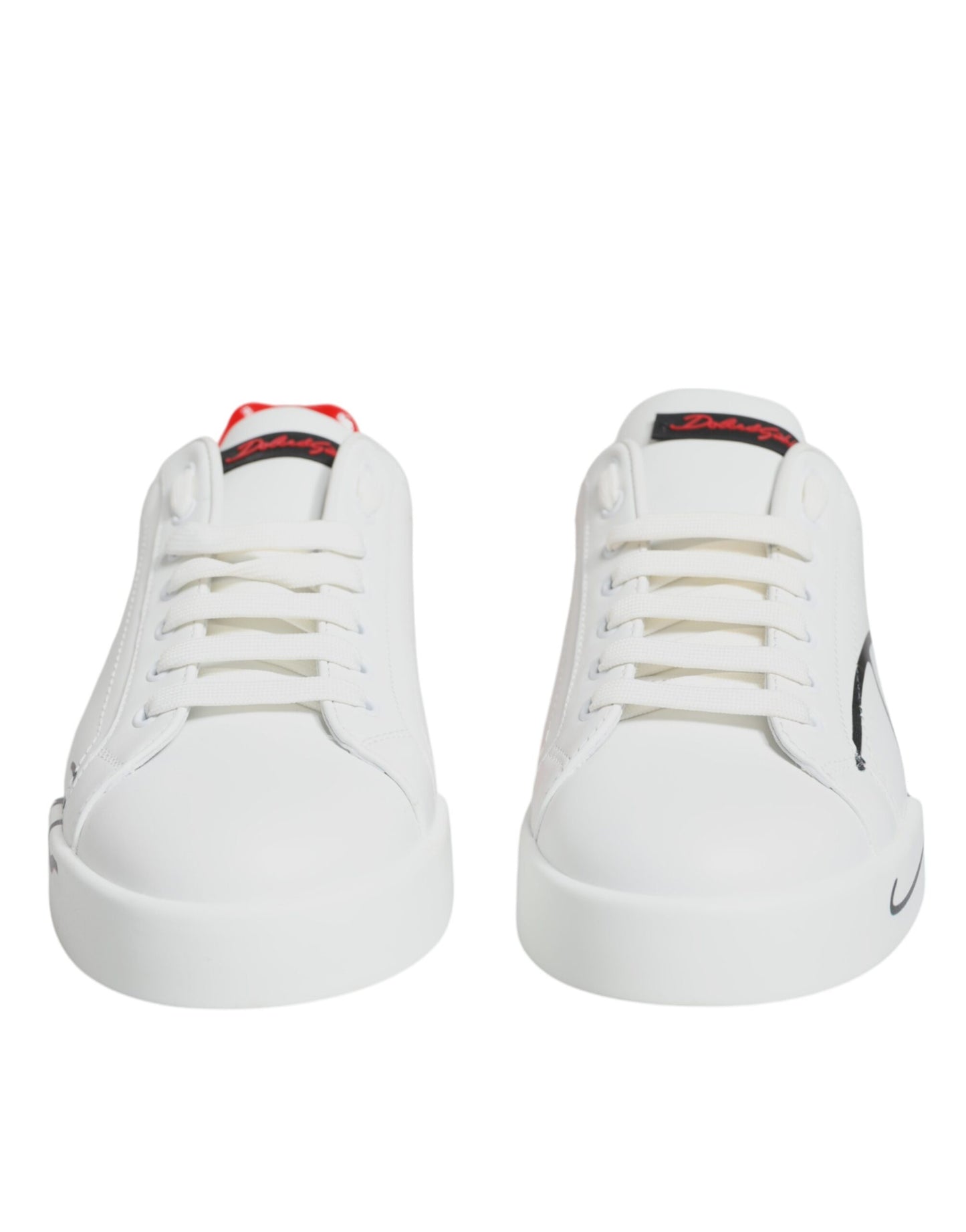 Dolce &amp; Gabbana White Red Portofino Low Top Sneakers Shoes