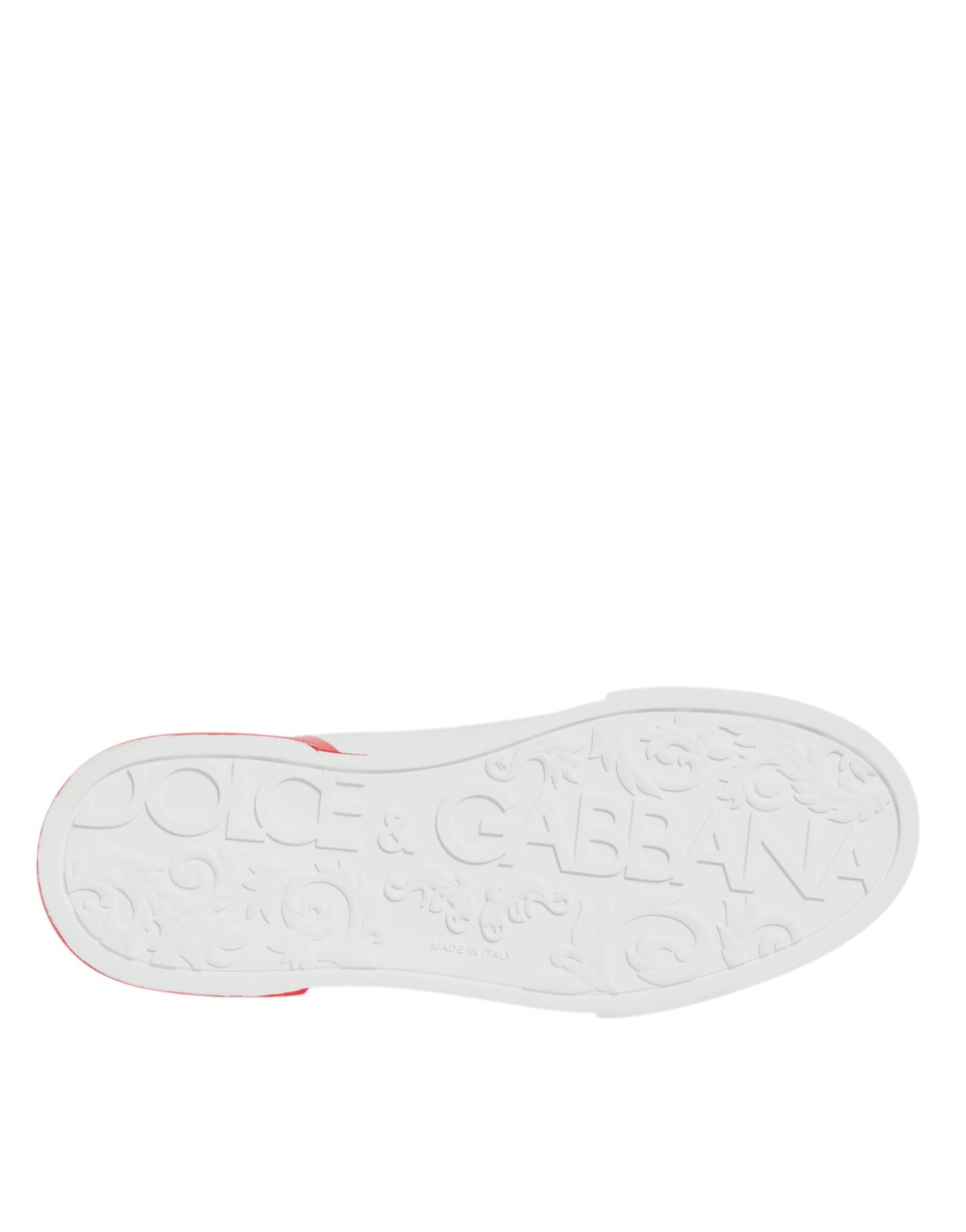 Dolce &amp; Gabbana White Red Portofino Low Top Sneakers Shoes