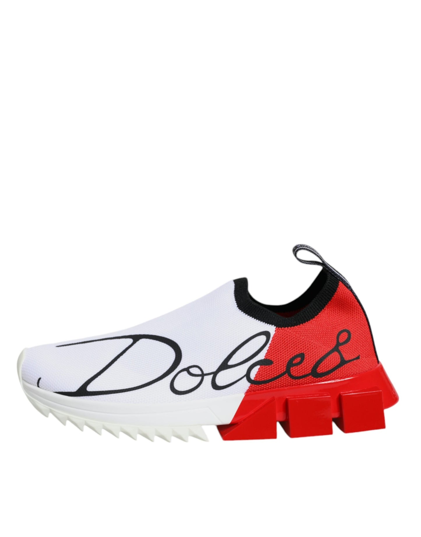 Dolce &amp; Gabbana White Red Low Top Sorrento Men Sneakers Shoes