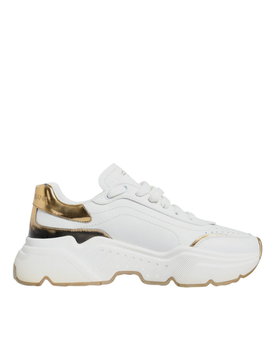 Dolce &amp; Gabbana White Gold Daymaster Low Top Sneakers Shoes