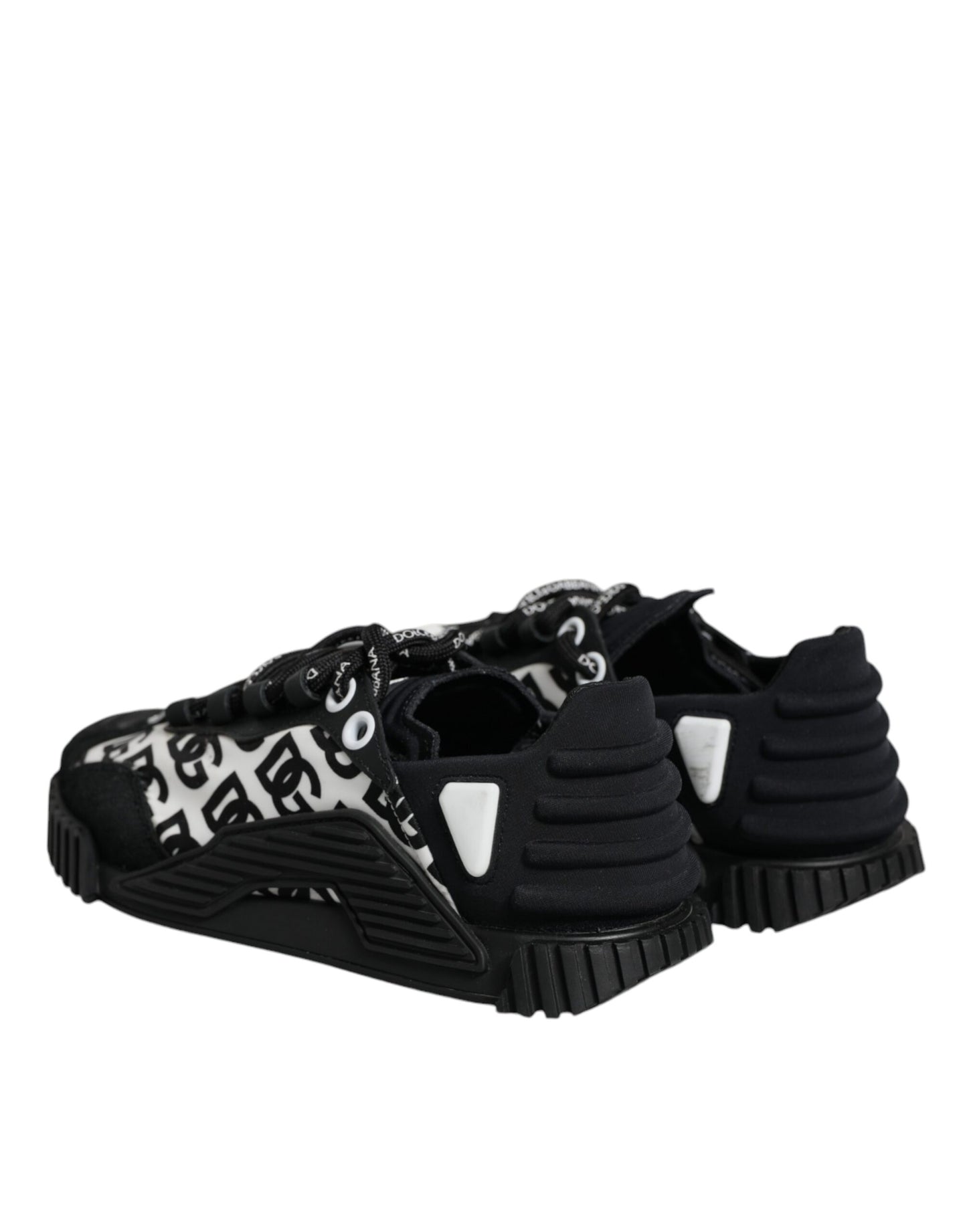 Dolce &amp; Gabbana Black Logo Lace Up Low Top NS1 Sneakers Shoes