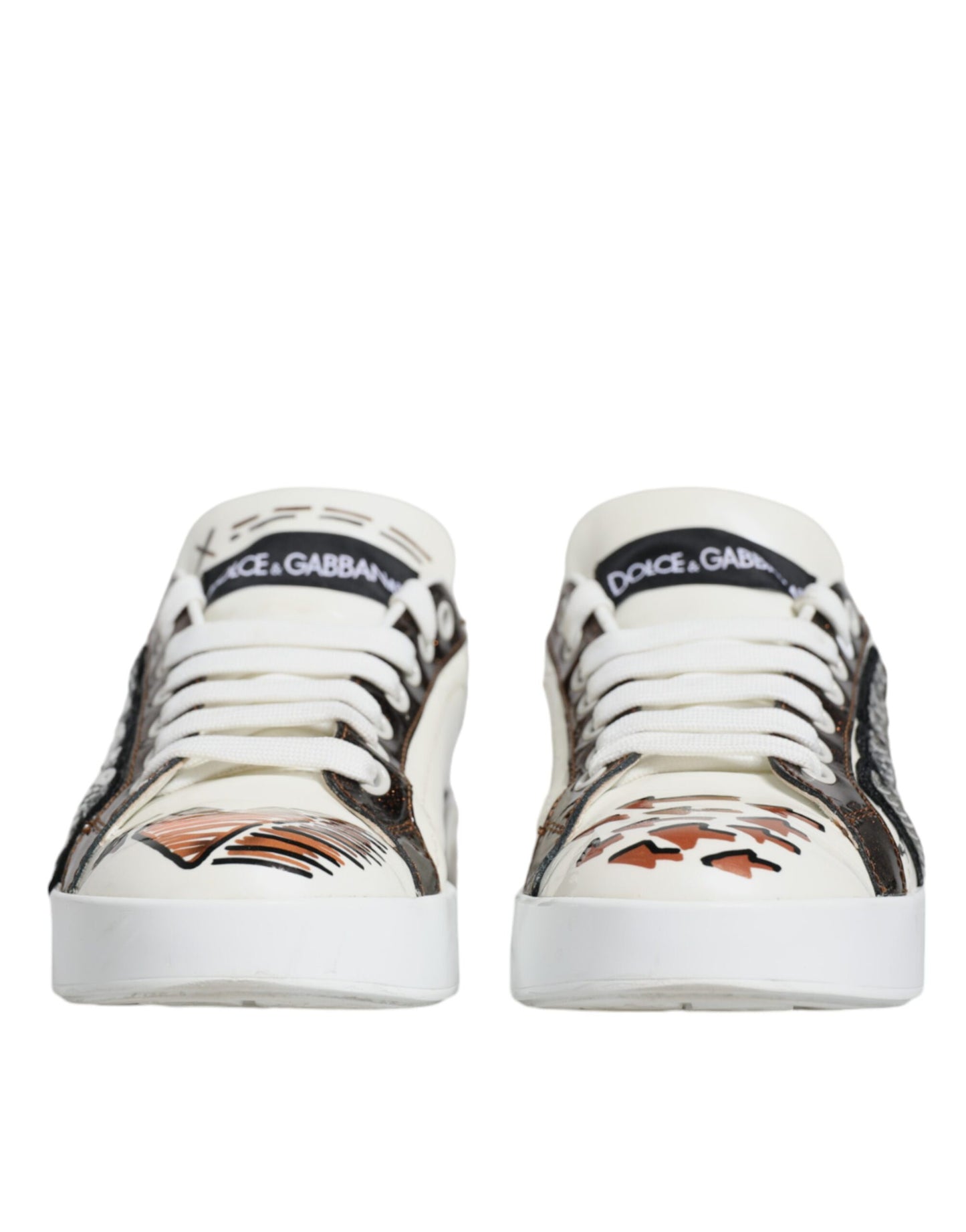 Dolce &amp; Gabbana White Love Sequin Portofino Sneakers Shoes