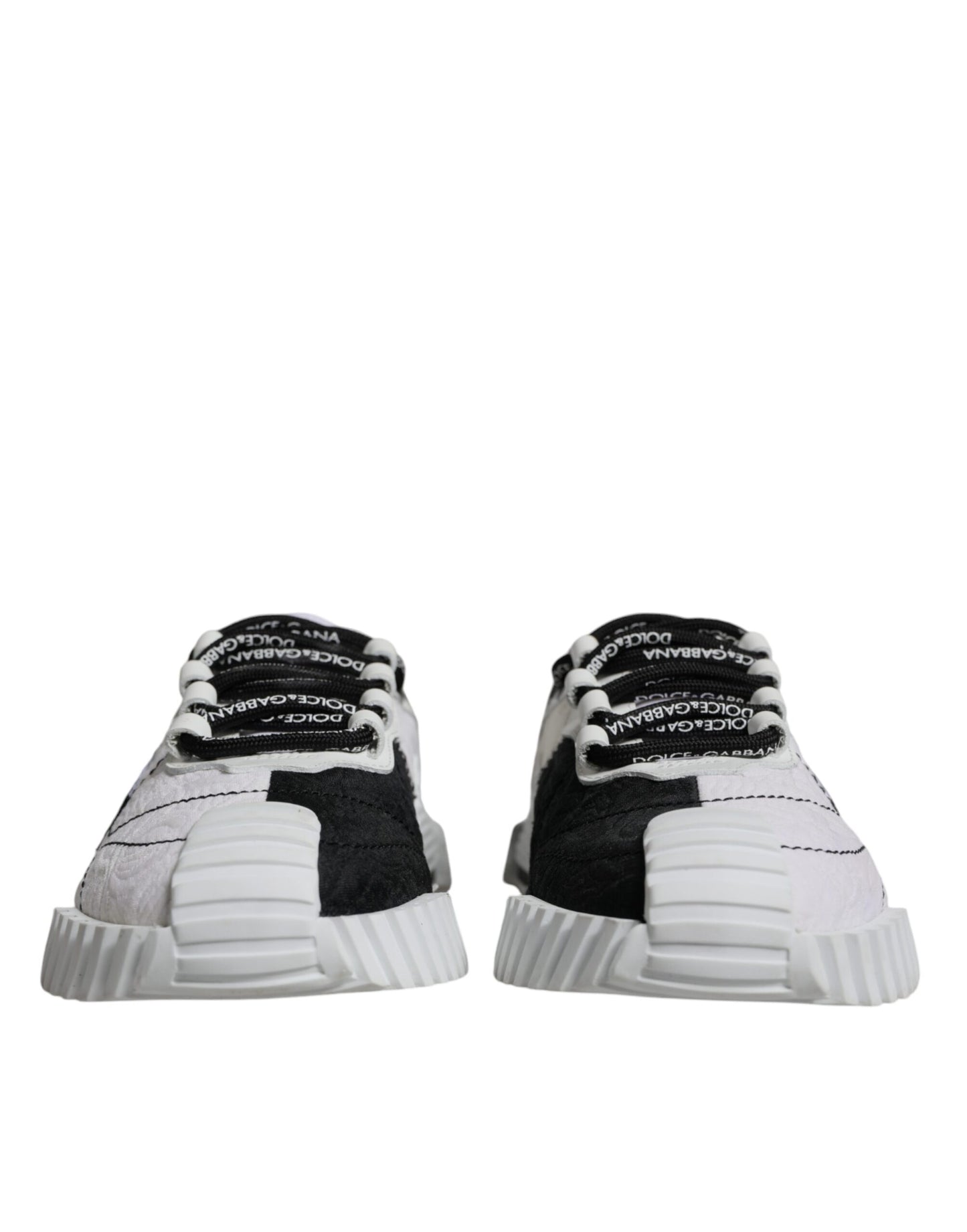 Dolce &amp; Gabbana White Black Low Top NS1 Sneakers Shoes