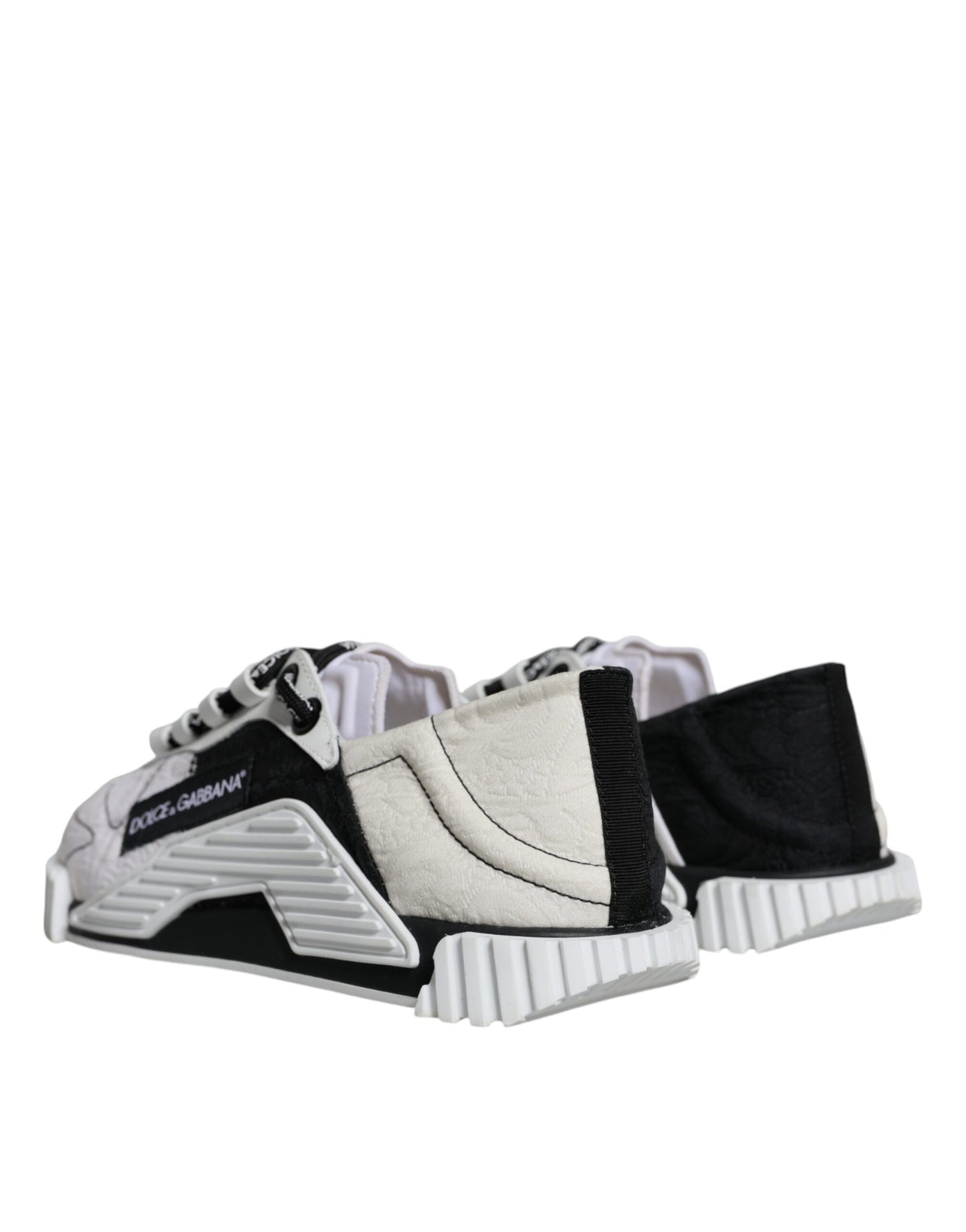 Dolce &amp; Gabbana White Black Low Top NS1 Sneakers Shoes