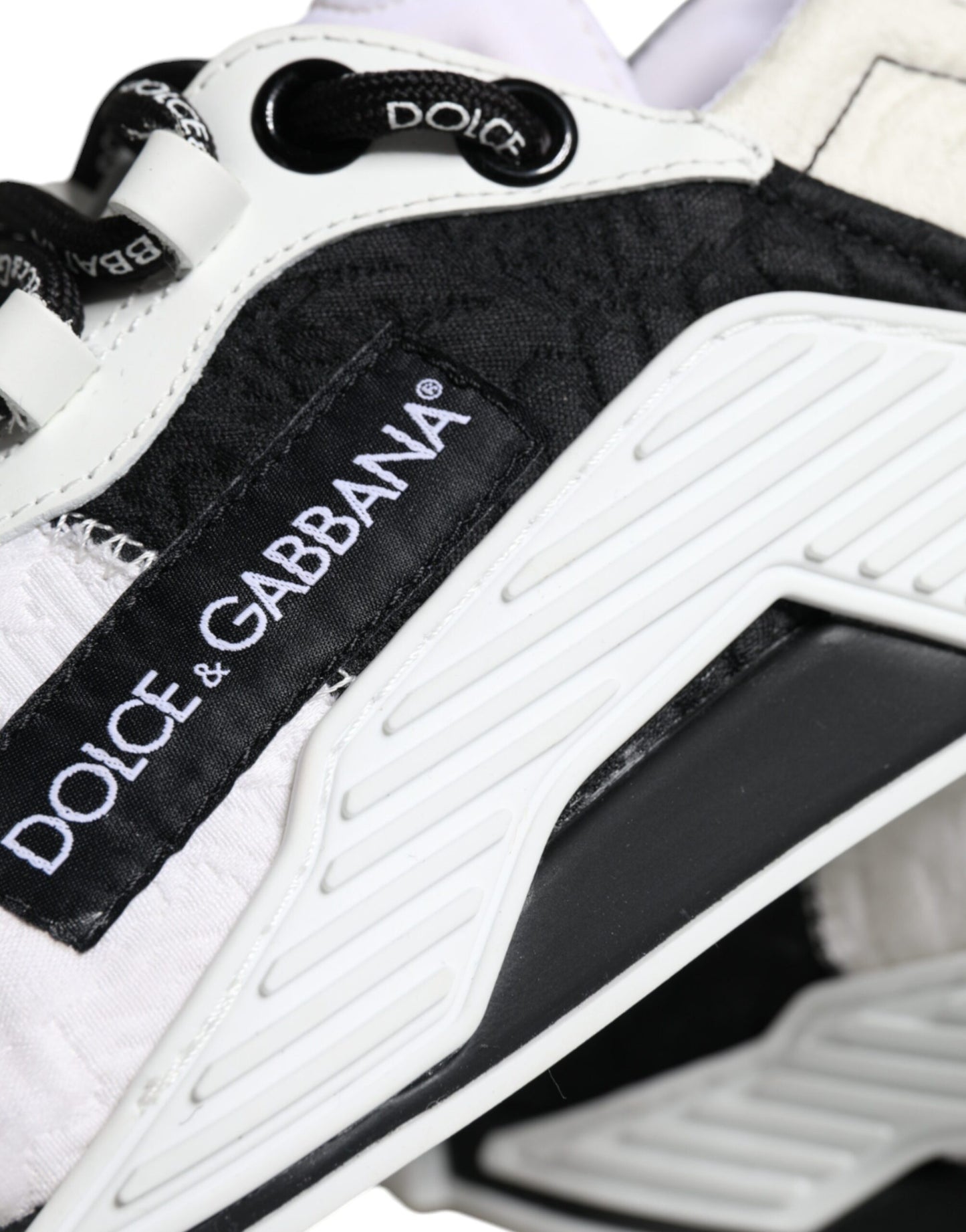 Dolce &amp; Gabbana White Black Low Top NS1 Sneakers Shoes