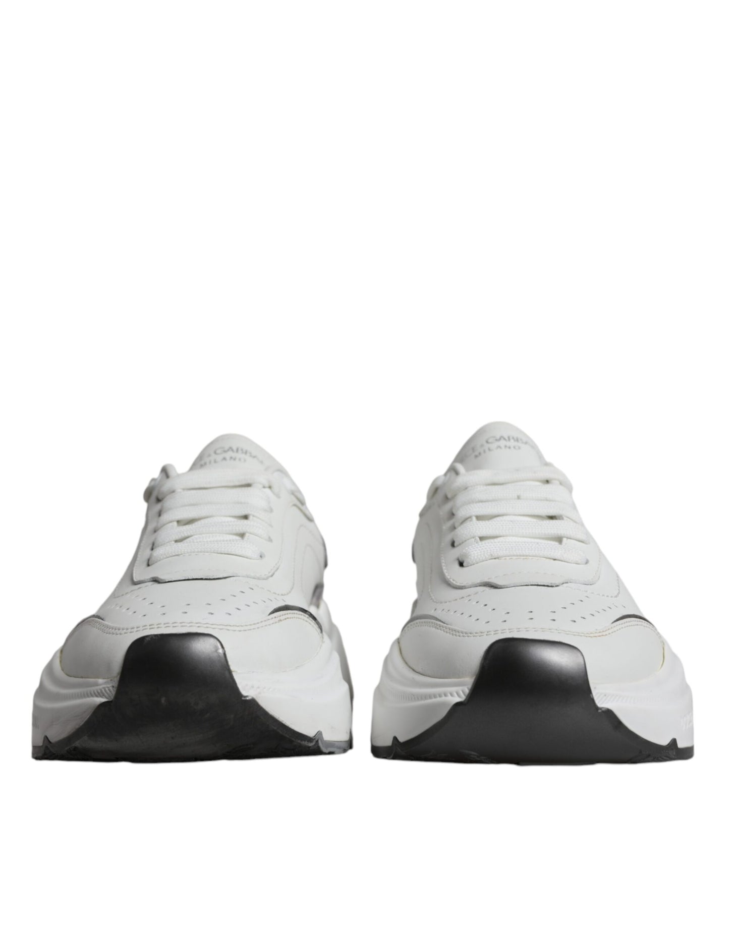 Dolce &amp; Gabbana Silver White Daymaster Low Top Sneakers Shoes