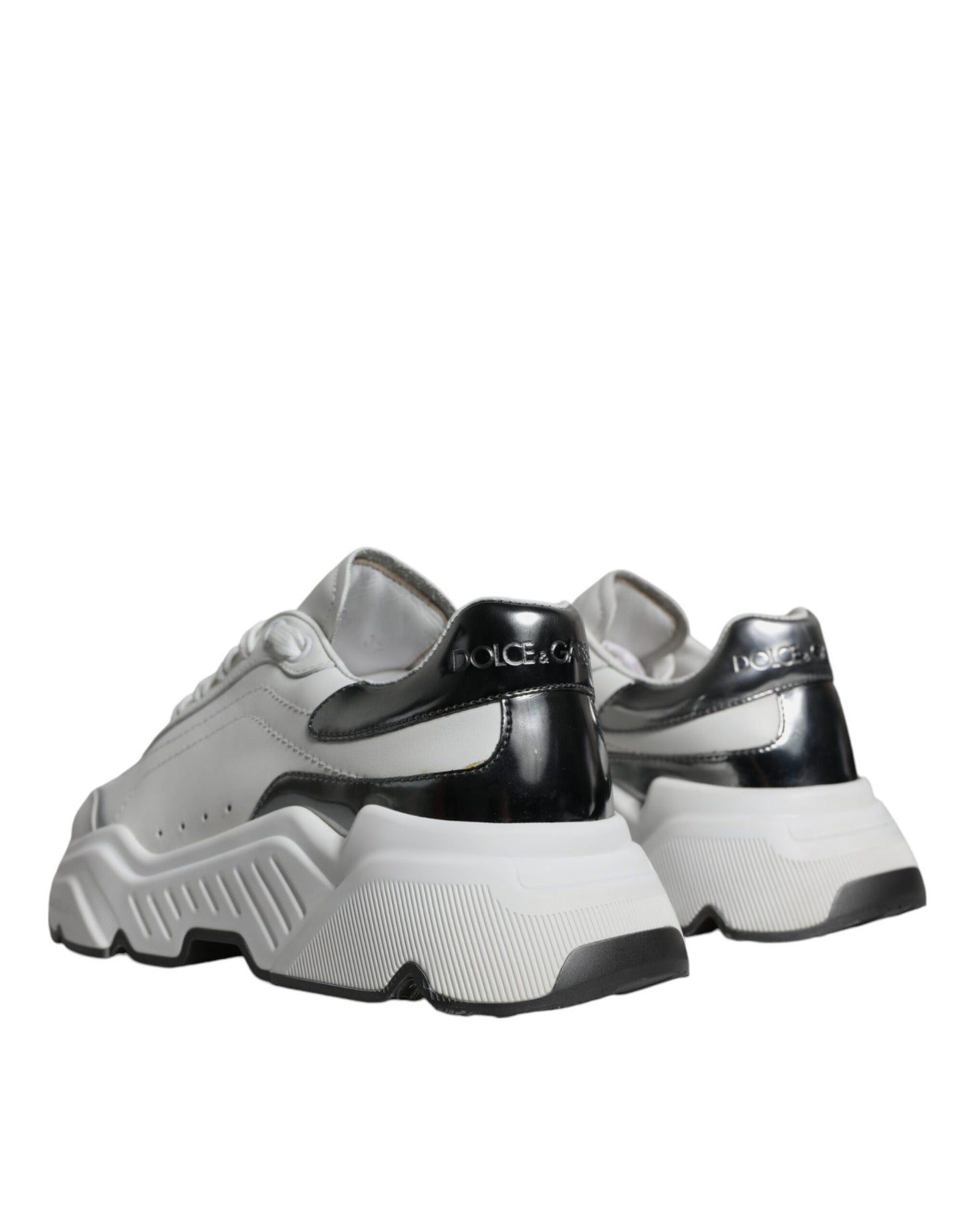 Dolce &amp; Gabbana Silver White Daymaster Low Top Sneakers Shoes