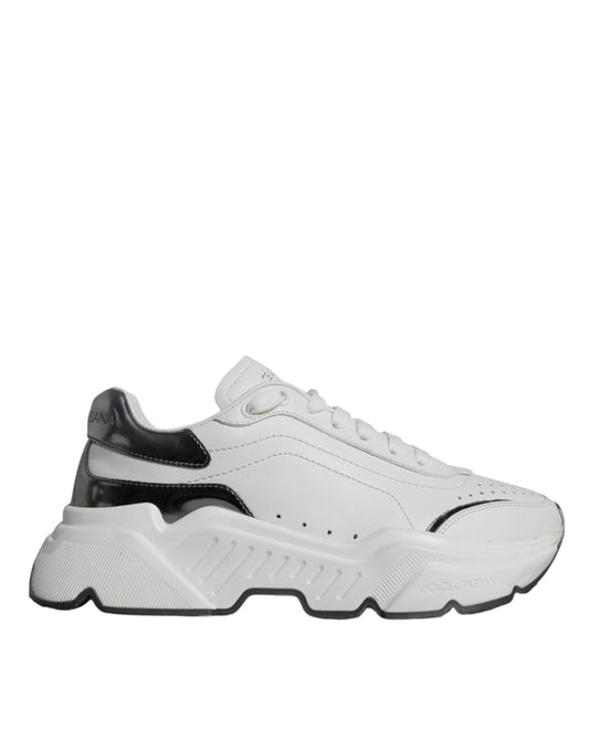 Dolce &amp; Gabbana Silver White Daymaster Low Top Sneakers Shoes