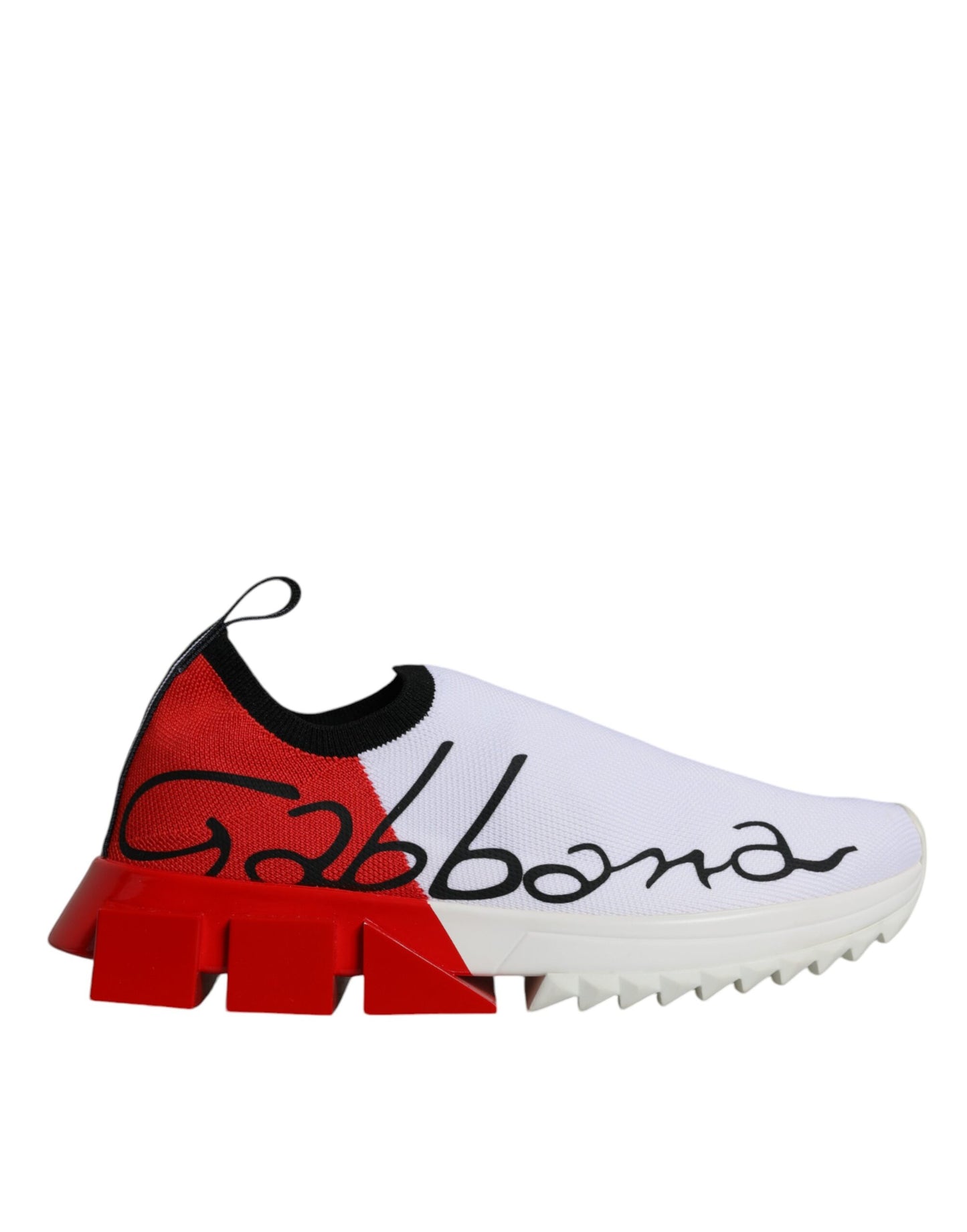 Dolce &amp; Gabbana White Red Low Top Sorrento Men Sneakers Shoes