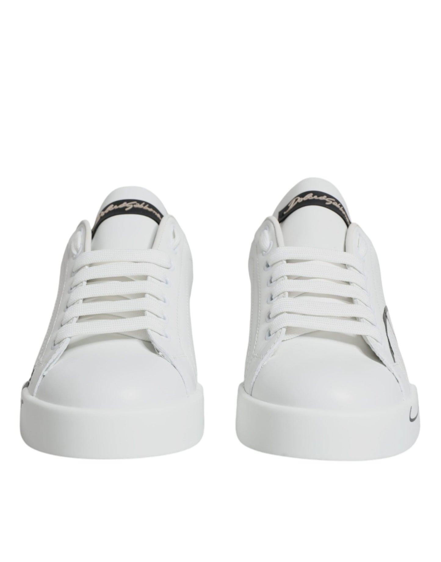 Dolce &amp; Gabbana White Gold Portofino Low Top Sneakers Shoes