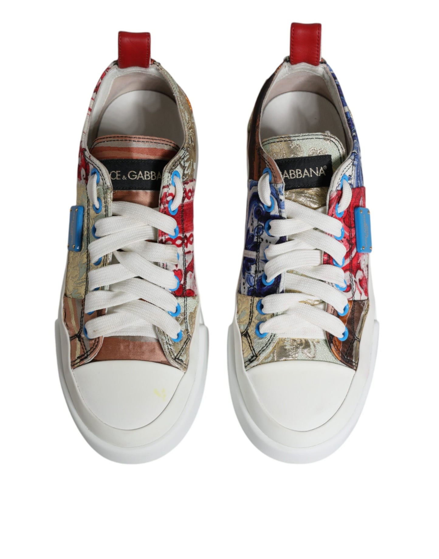 Dolce &amp; Gabbana Multicolor Patchwork Low Top Sneakers Shoes