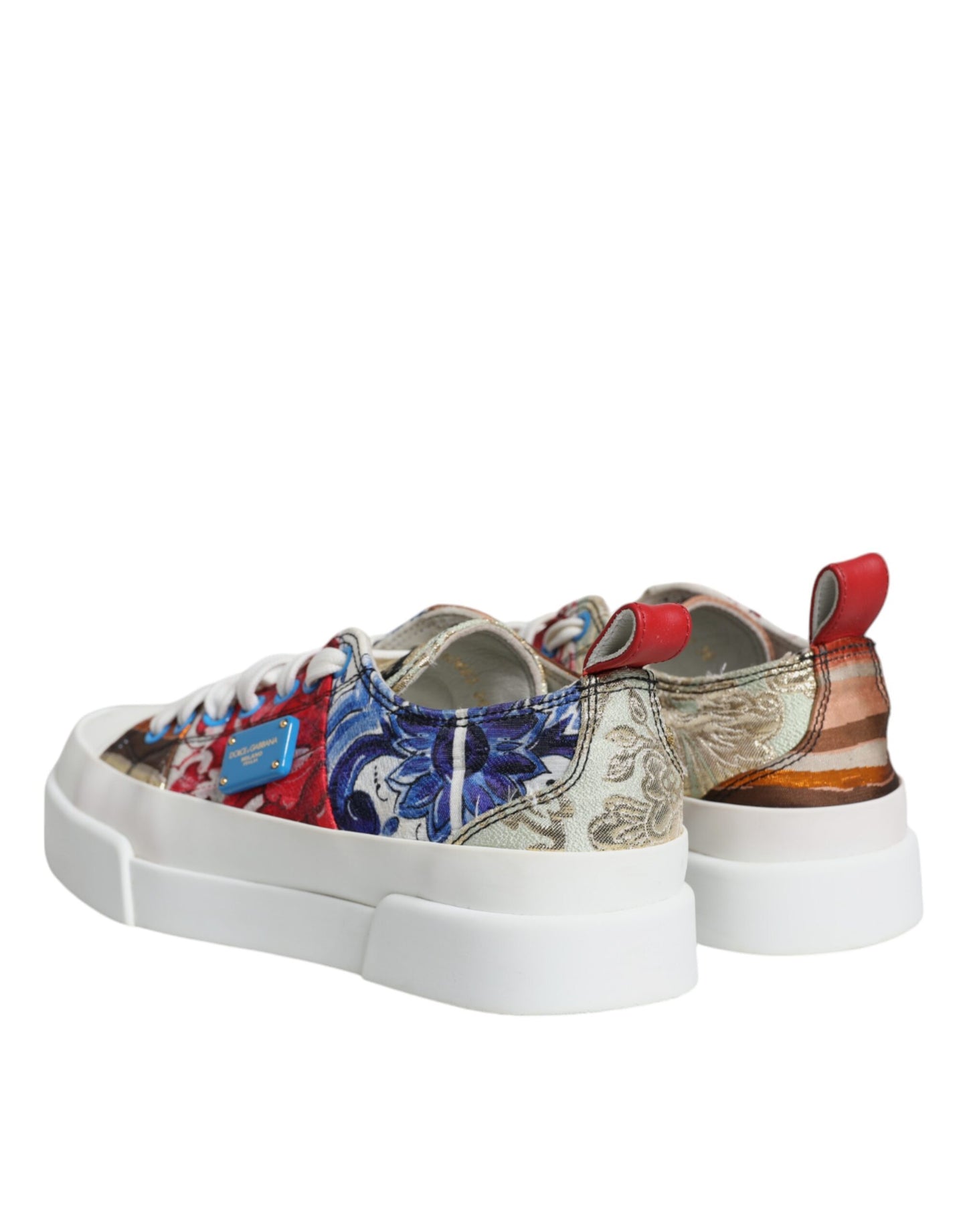 Dolce &amp; Gabbana Multicolor Patchwork Low Top Sneakers Shoes