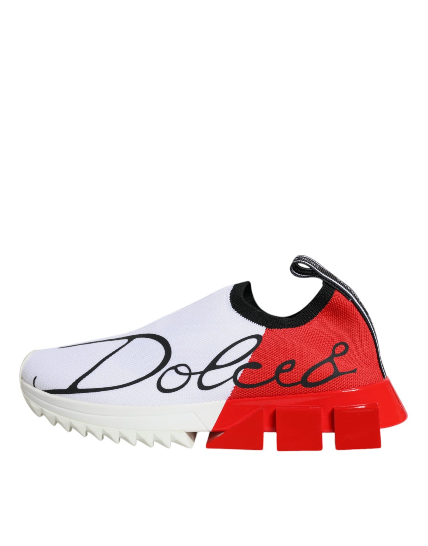 Dolce &amp; Gabbana White Red Low Top Sorrento Men Sneakers Shoes