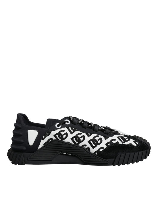 Dolce & Gabbana Black Logo Lace Up Low Top NS1 Sneakers Shoes