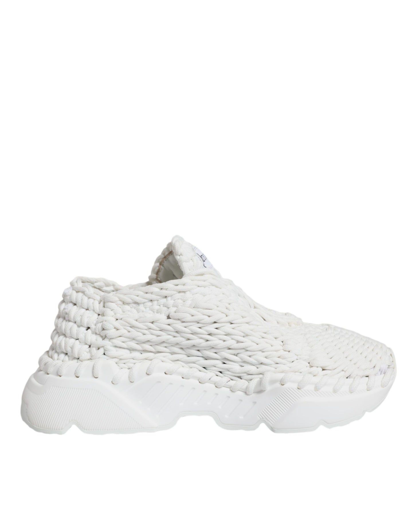 Dolce &amp; Gabbana White Knitted Daymaster Sneakers Shoes