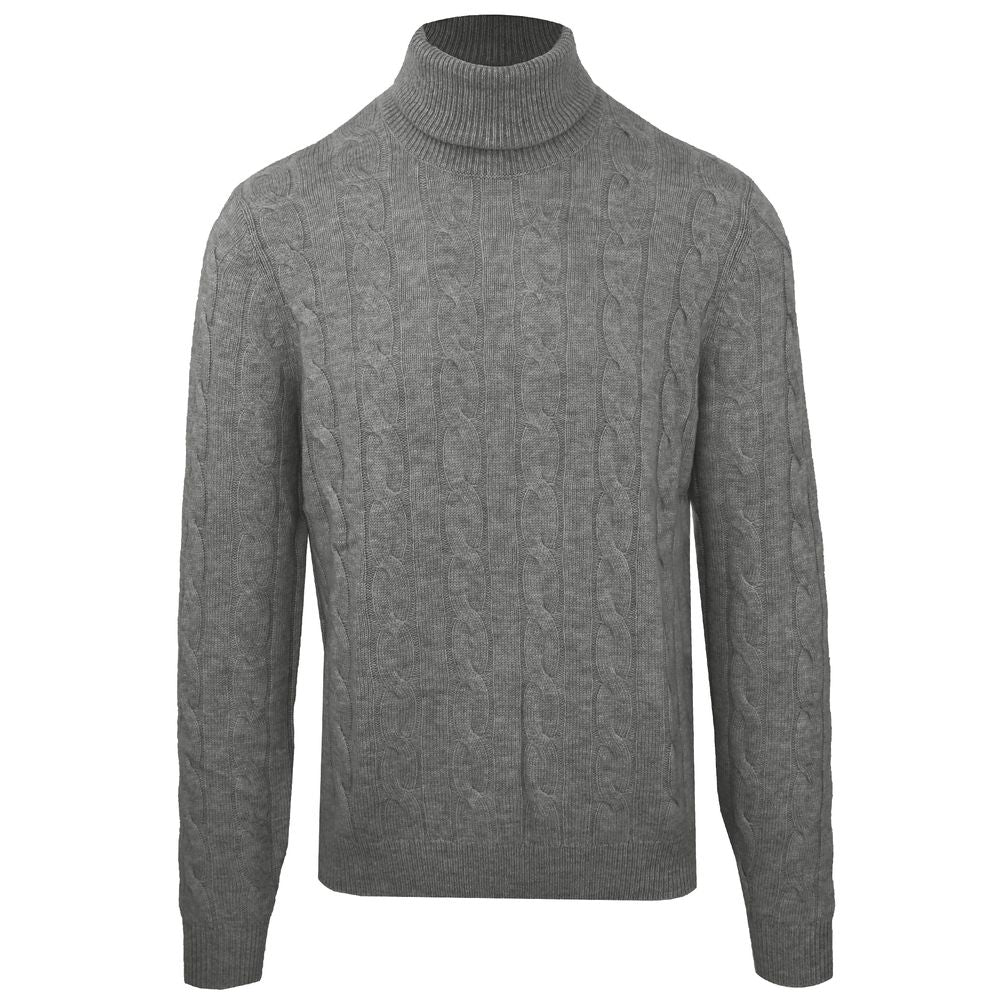 Malo Grauer Pullover aus Wolle