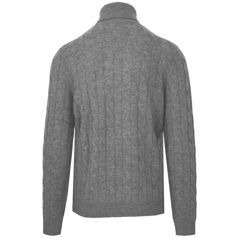 Malo Grauer Pullover aus Wolle