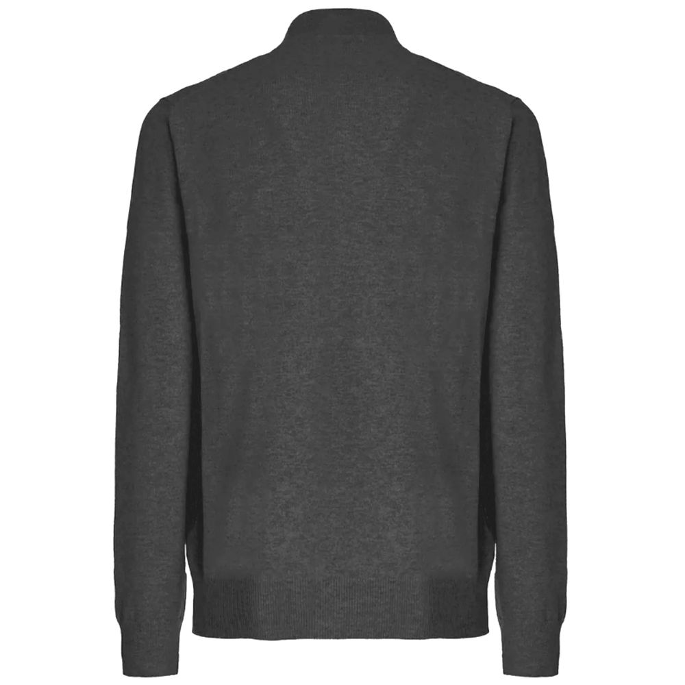 Malo Grauer Pullover aus Wolle