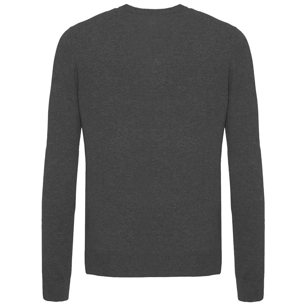 Malo Grauer Pullover aus Wolle