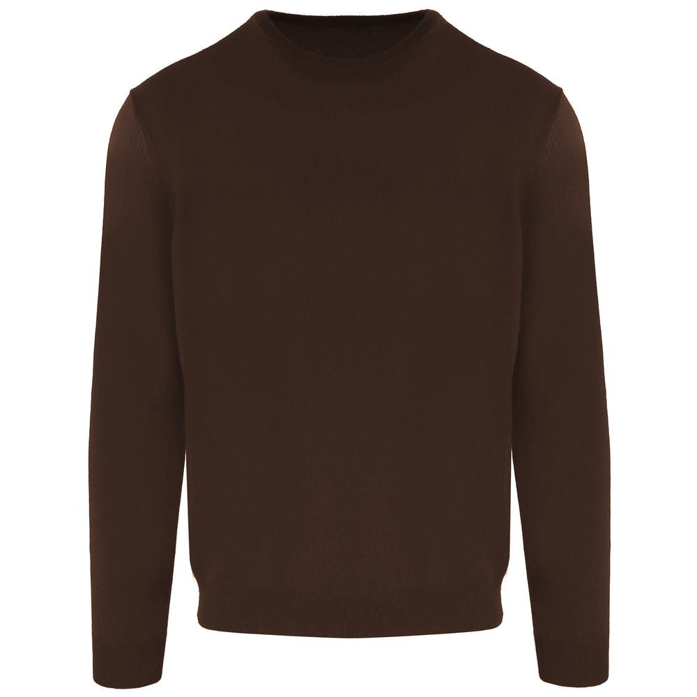 Malo Brauner Wollpullover