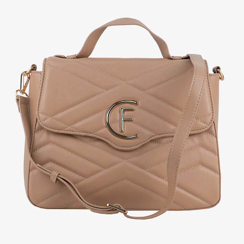 CRISTINAEFFE Beige Kunstleder Crossbody Tasche