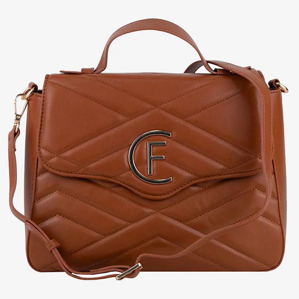 CRISTINAEFFE Brown Faux Leather Crossbody Bag