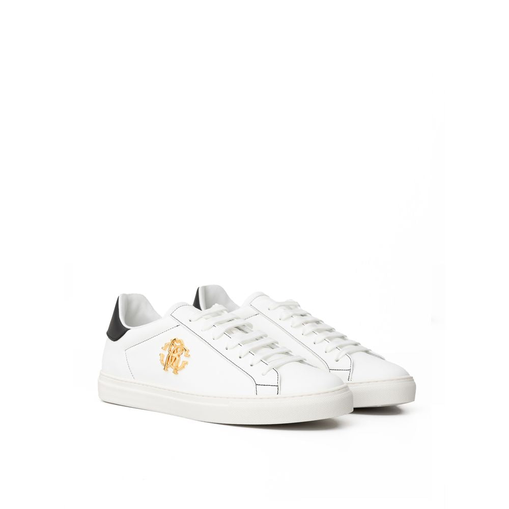 Roberto Cavalli White Leather Sneakers